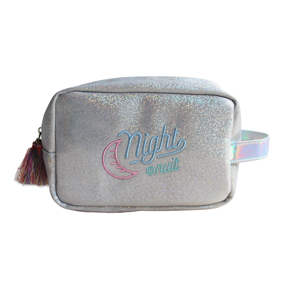 BD-GM07 Neceser de viaje bordado con purpurina holográfica