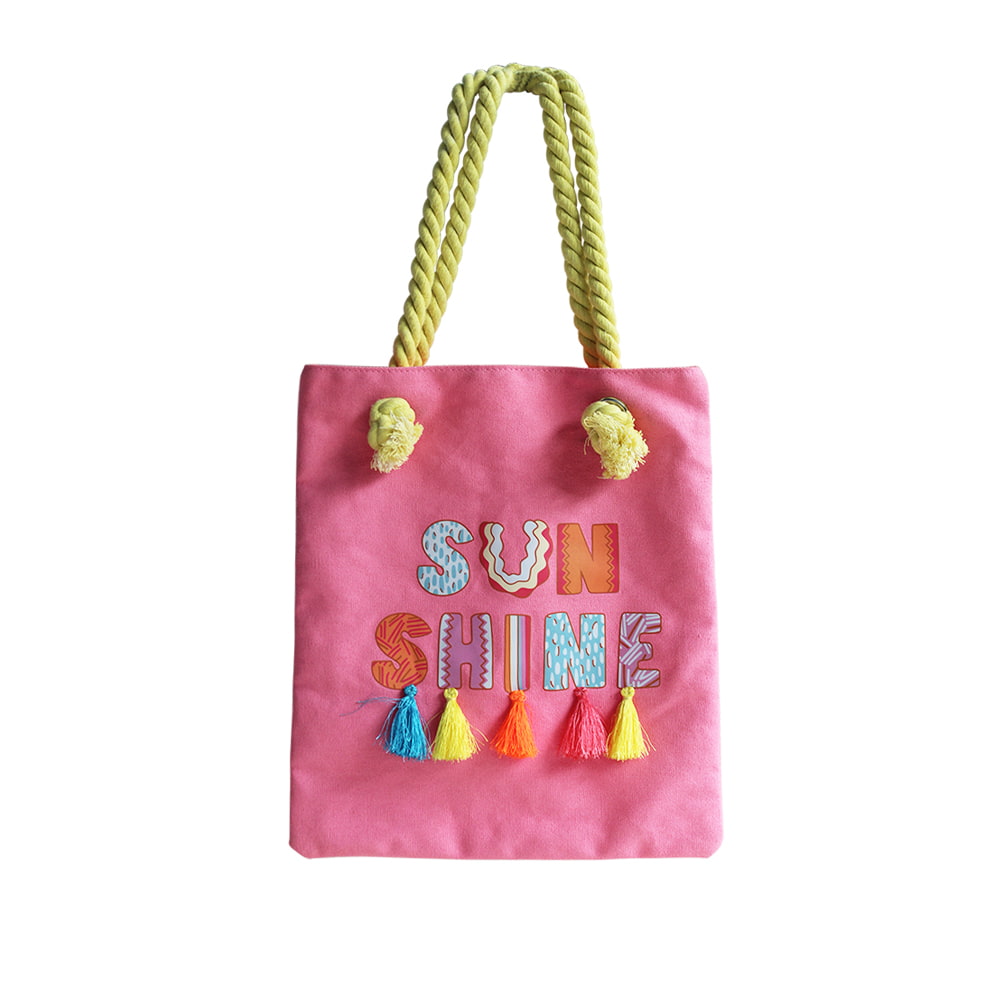 4093 Bolsa tote de algodón ligera para niñas, color rosa Sunshine