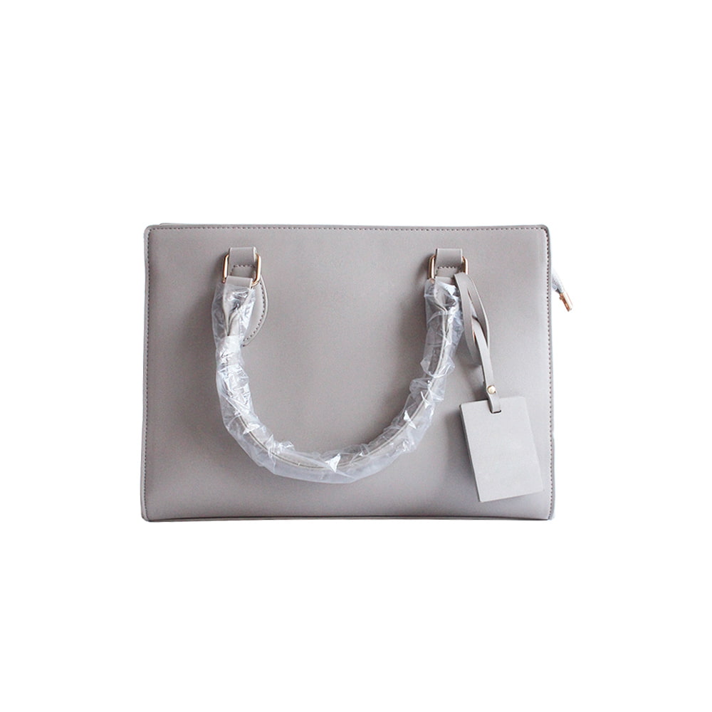 Bolso tipo cartera de mujer de cuero PU gris perla 5000