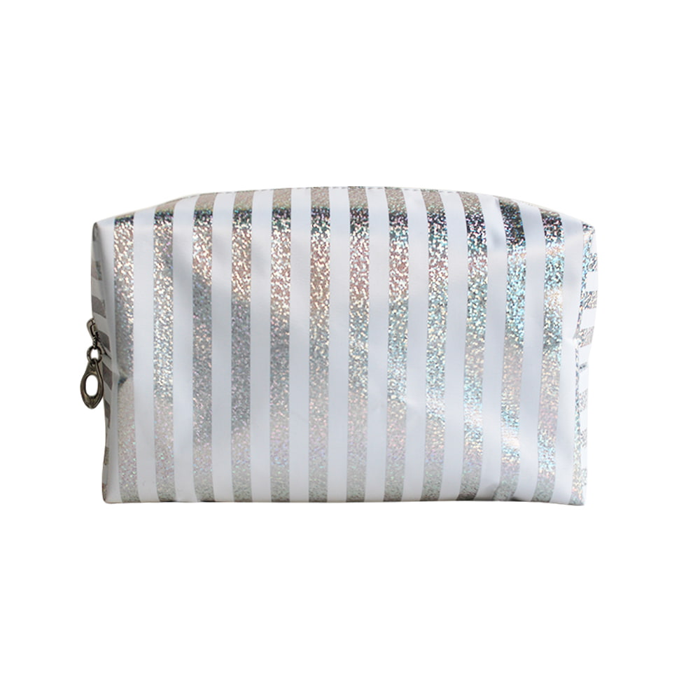 3611 Bolsa de almacenamiento de cosméticos para mujer, impermeable, con rayas láser