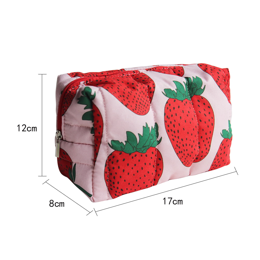 4733 Neceser de viaje para mujer con estampado de fresas rojas