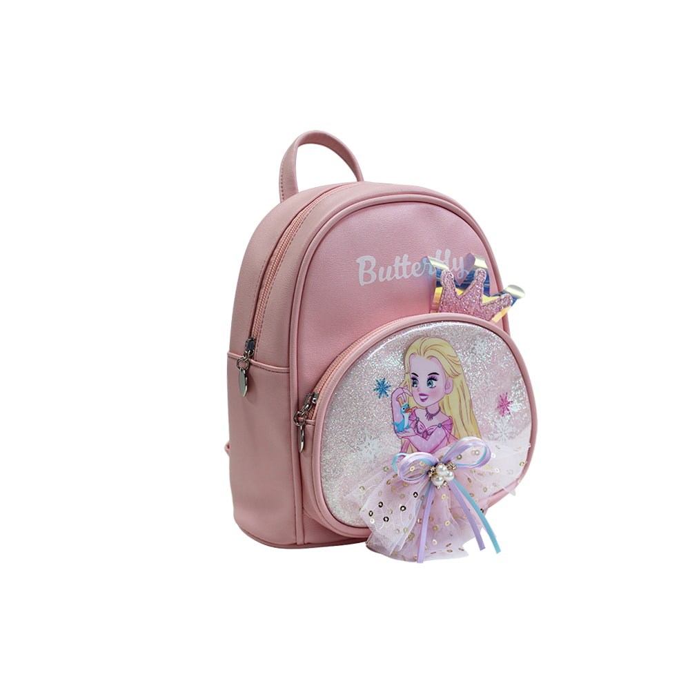 4718 Mochila escolar para niñas con patrón de princesa 3D