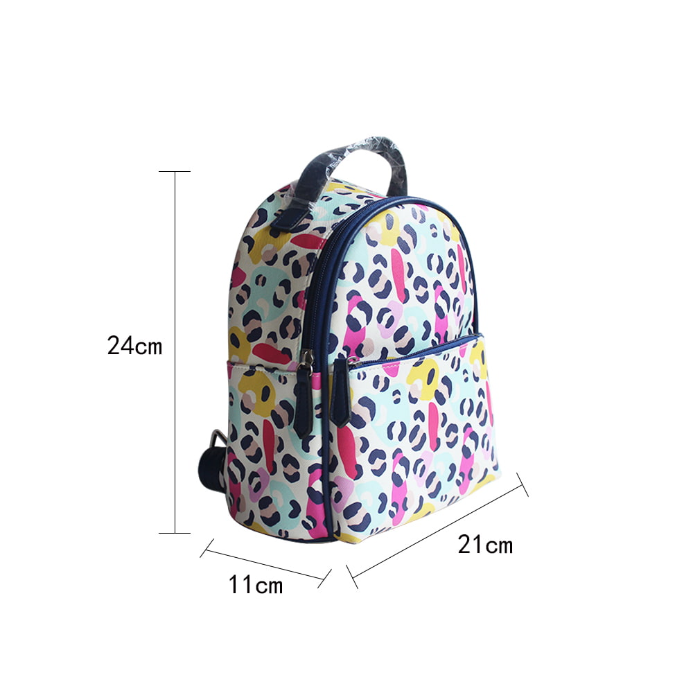 4263 Mochilas con estampado de leopardo Rainbow Spots para mujer