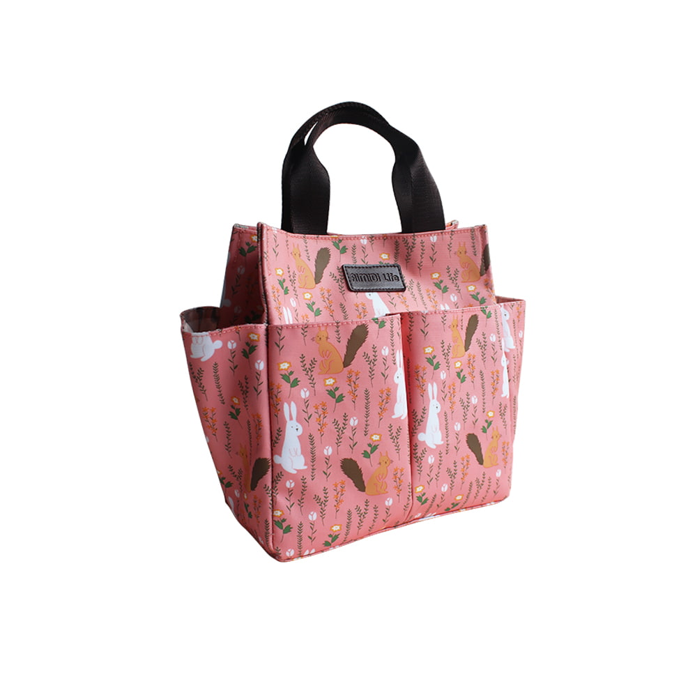 4762 Bolsa de almuerzo térmica con cremallera impermeable rosa para mujer