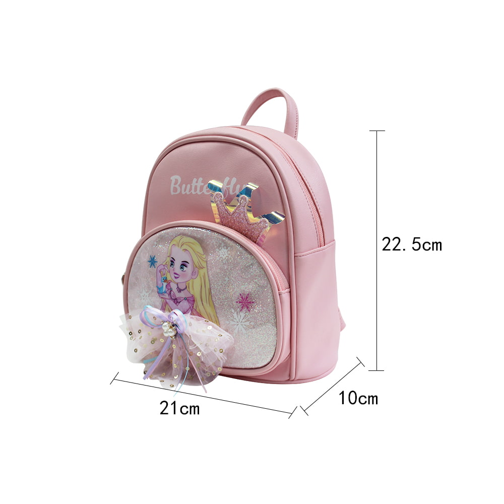 4718 Mochila escolar para niñas con patrón de princesa 3D