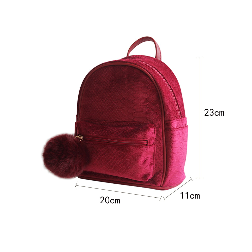 8828 Mini mochila de mujer pequeña en relieve de cuero rojo