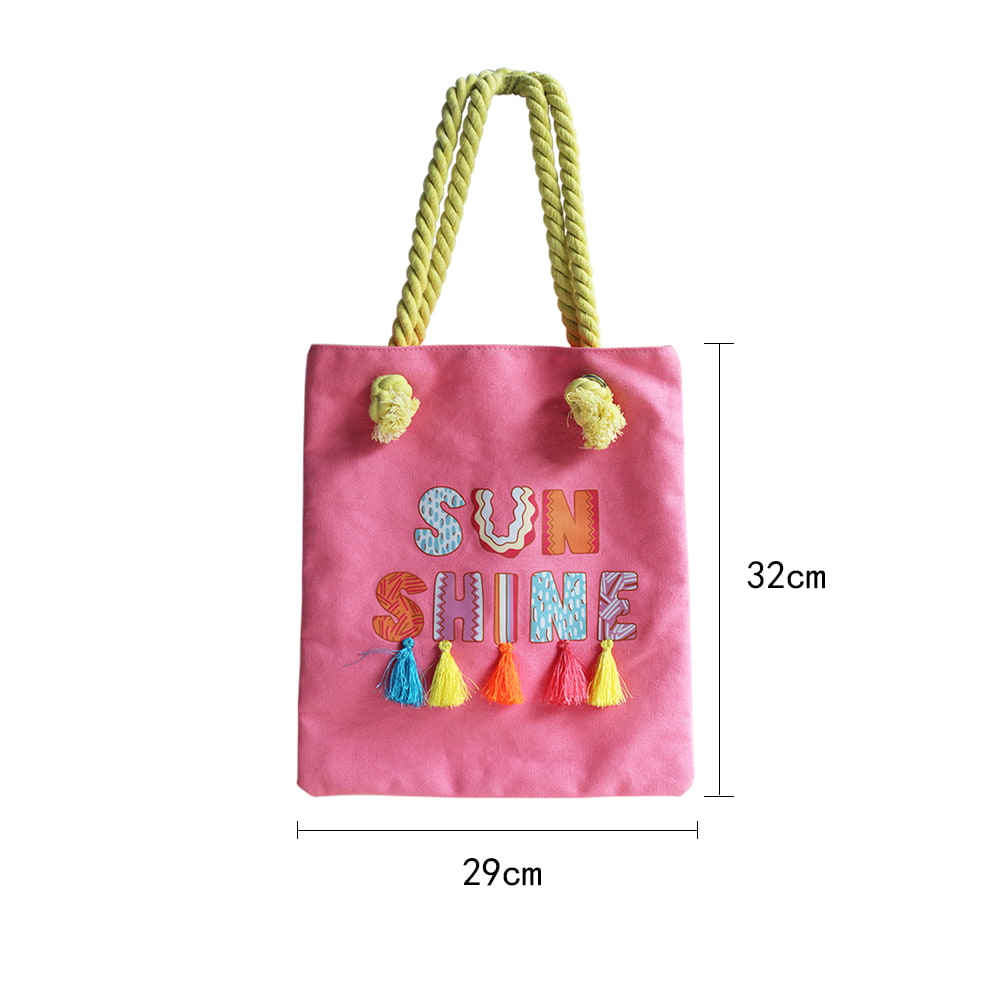 4093 Bolsa tote de algodón ligera para niñas, color rosa Sunshine