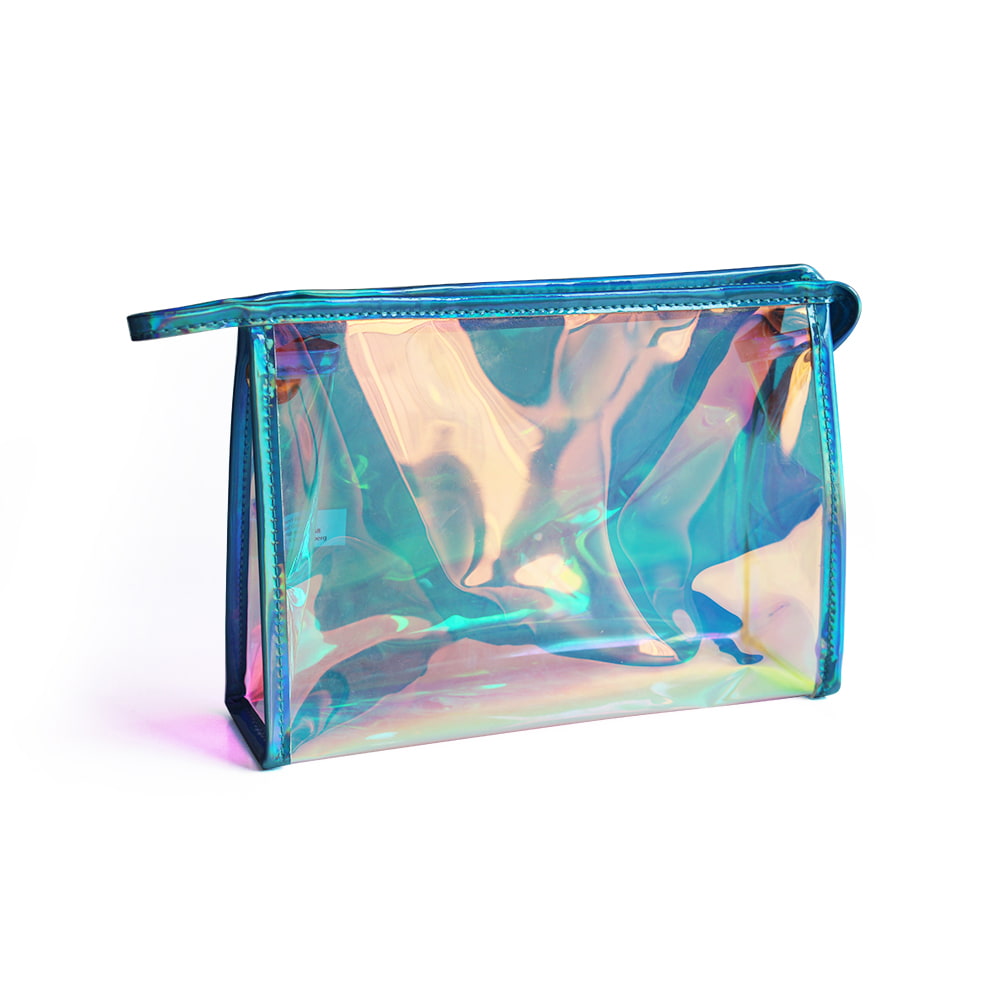 Bolsa de cosméticos de maquillaje portátil transparente holográfica láser 3315