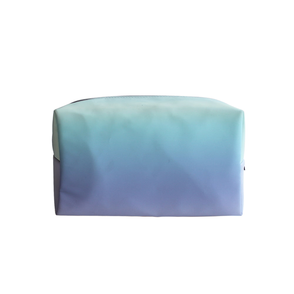 3611 Bolso cosmético de cuero PU con cremallera Ombre para mujer