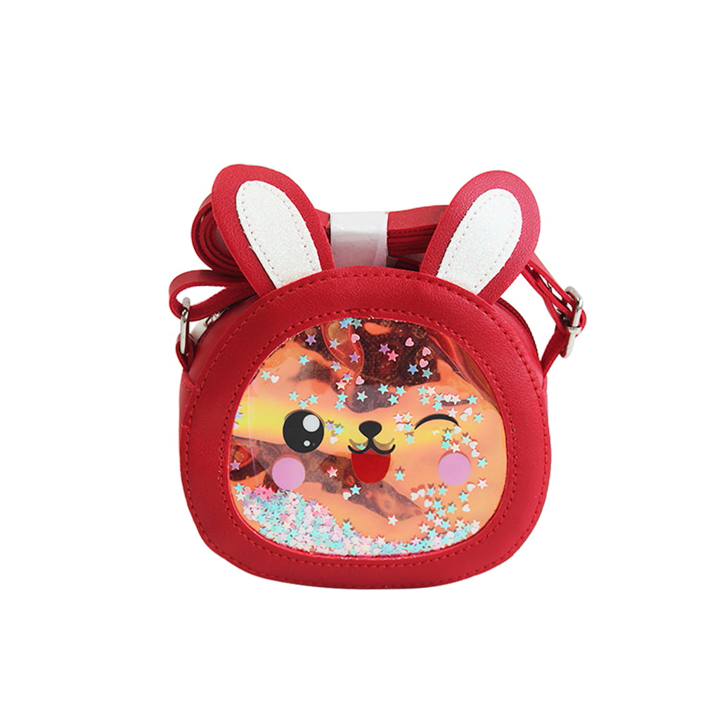 4014 Bolso bandolera de PU con conejo multicolor para niñas