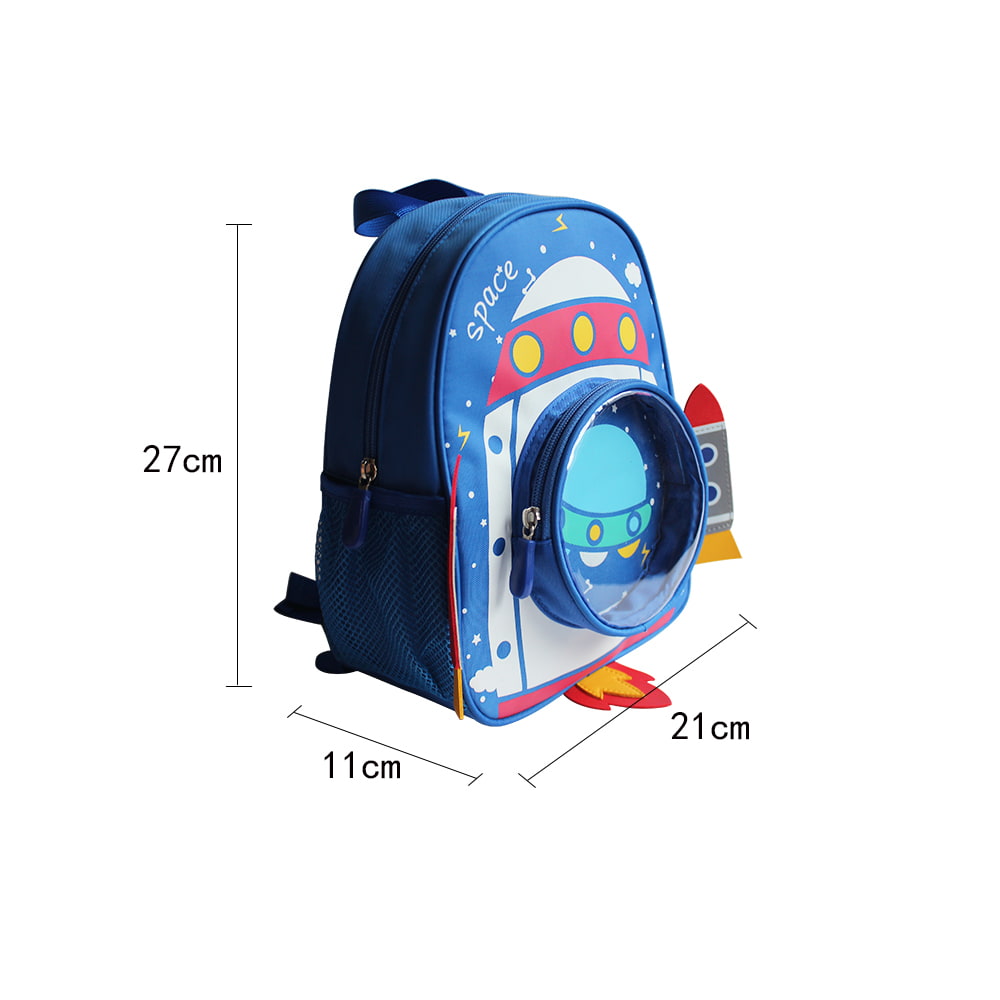 4813 Mochila escolar con estampado de cohetes de dibujos animados en 3D para niños