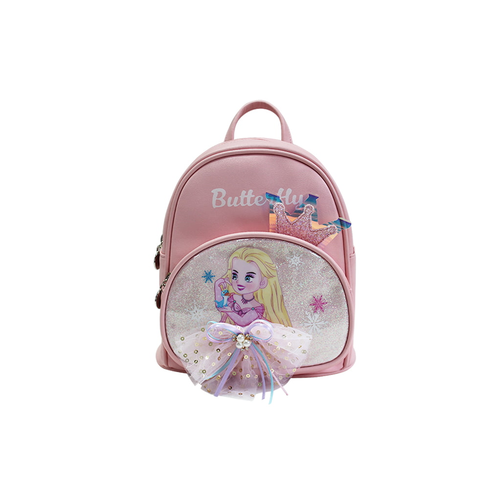 4718 Mochila escolar para niñas con patrón de princesa 3D