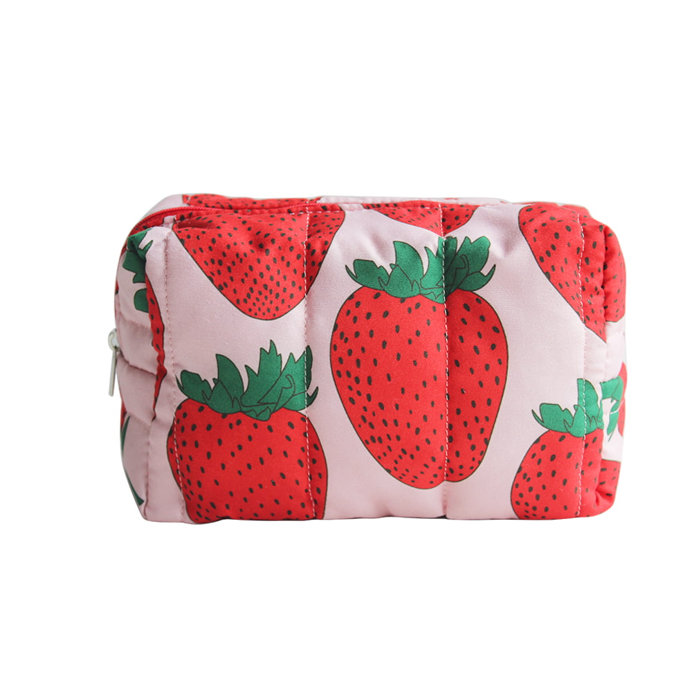 4733 Neceser de viaje para mujer con estampado de fresas rojas