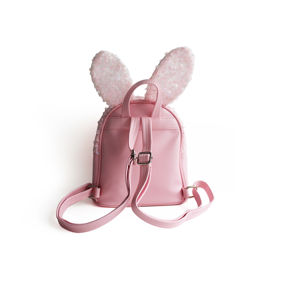 4051 Lindo bolso mochila para niñas con orejas de conejo y lentejuelas