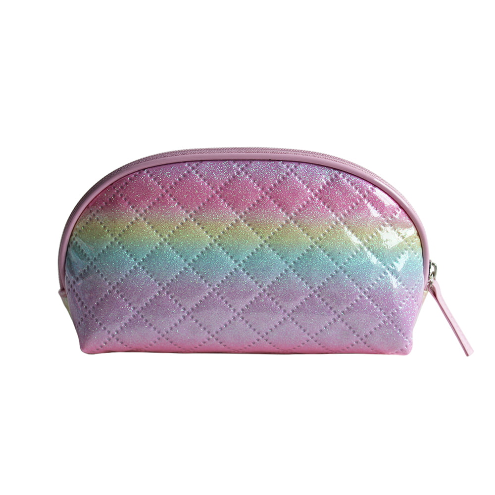 3680 Lindo bolso de maquillaje rosa con holograma Ombre para mujer