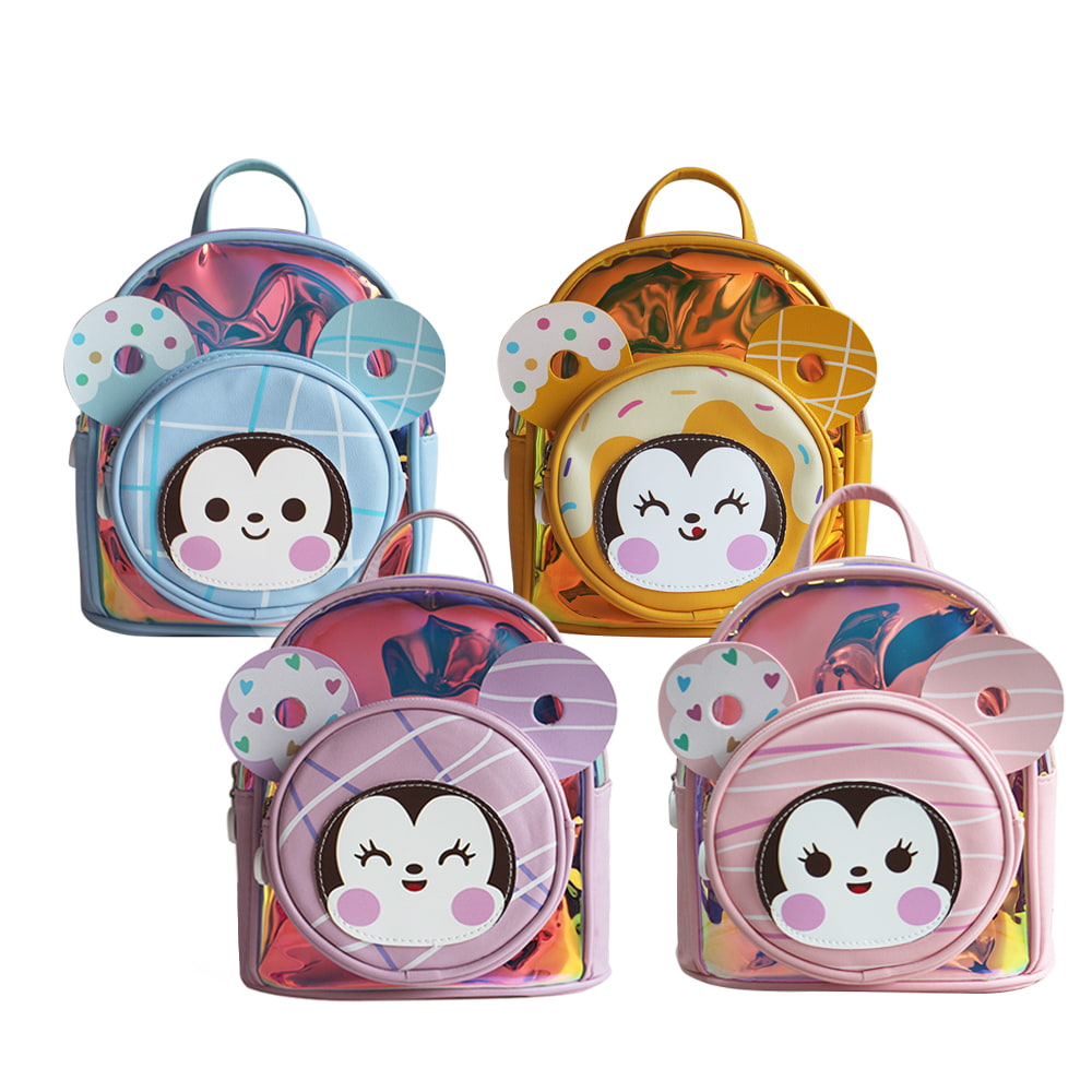 4054 Mochila con estampado de dibujos animados holográficos para niños