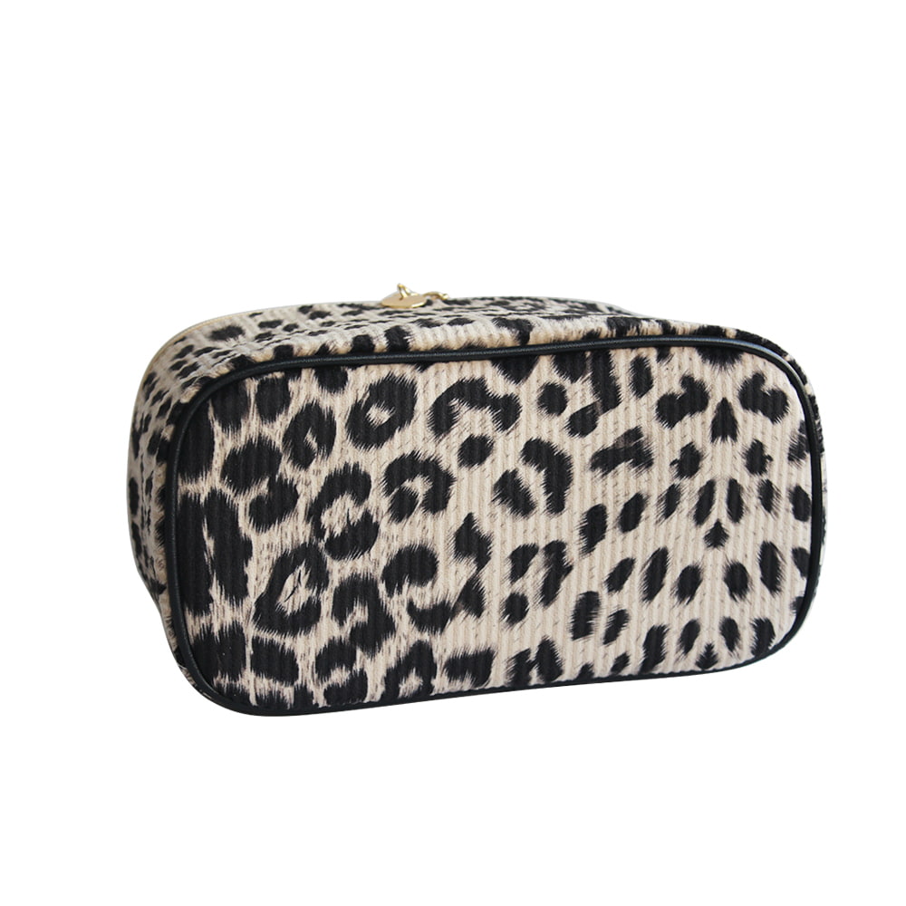 2240 Bolsa de cosméticos de viaje de leopardo portátil grande para mujer