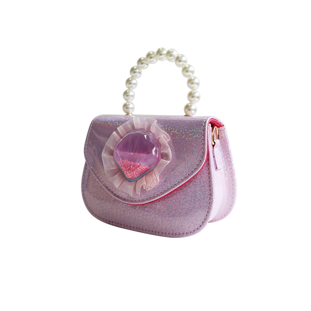 4251 Bolso Niña Multicolor Con Asa Perla Concha Brillante