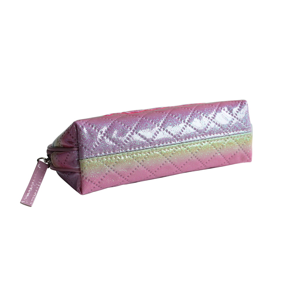 3680 Lindo bolso de maquillaje rosa con holograma Ombre para mujer