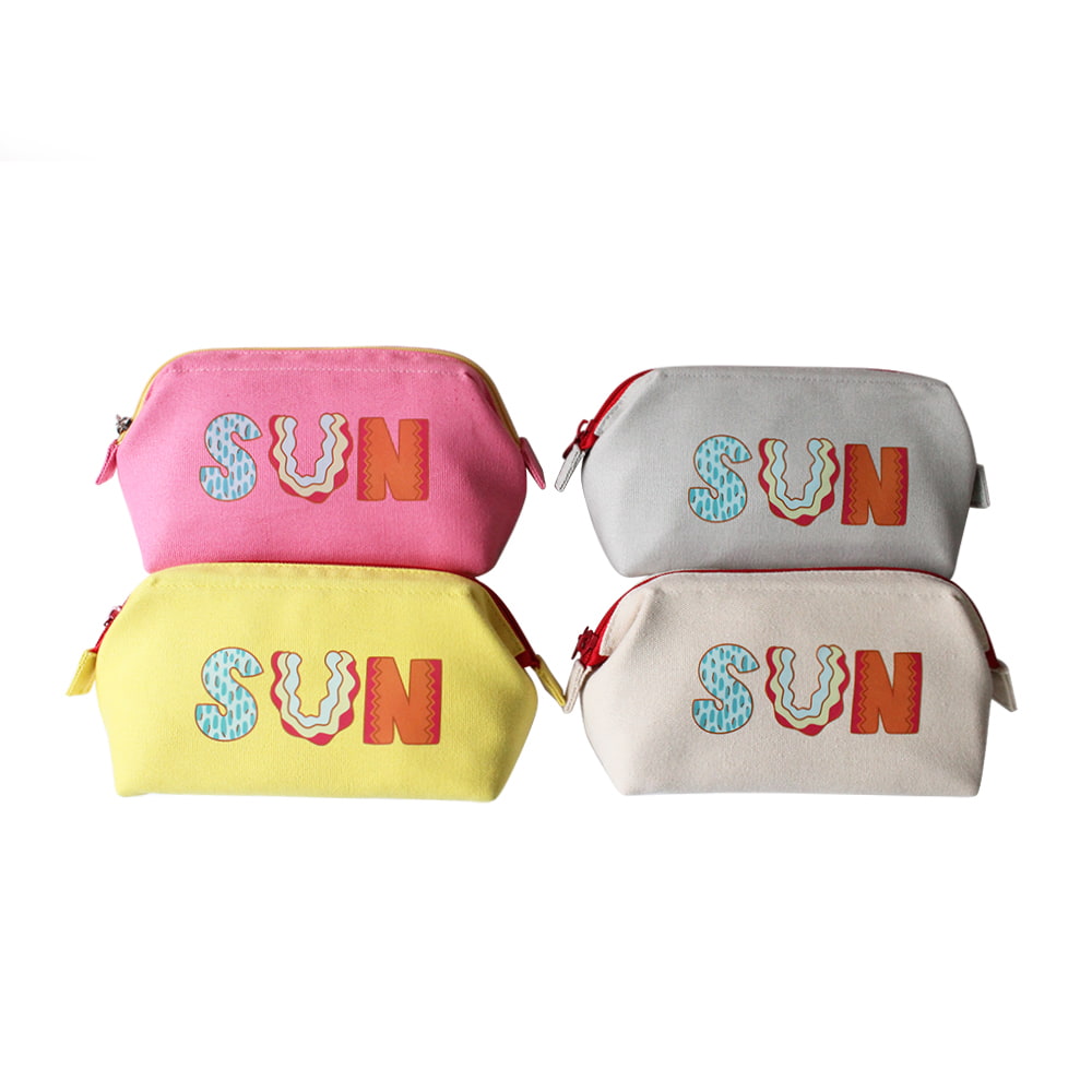 4115 Bolsa de cosméticos con cremallera portátil con patrón de sol multicolor