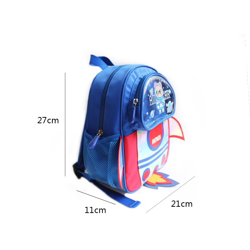 4683 Mochila De Regreso A La Escuela Para Niños Con Diseño De Nave Cohete