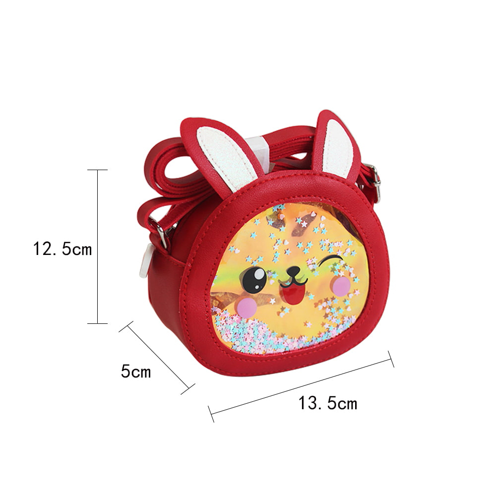 4014 Bolso bandolera de PU con conejo multicolor para niñas