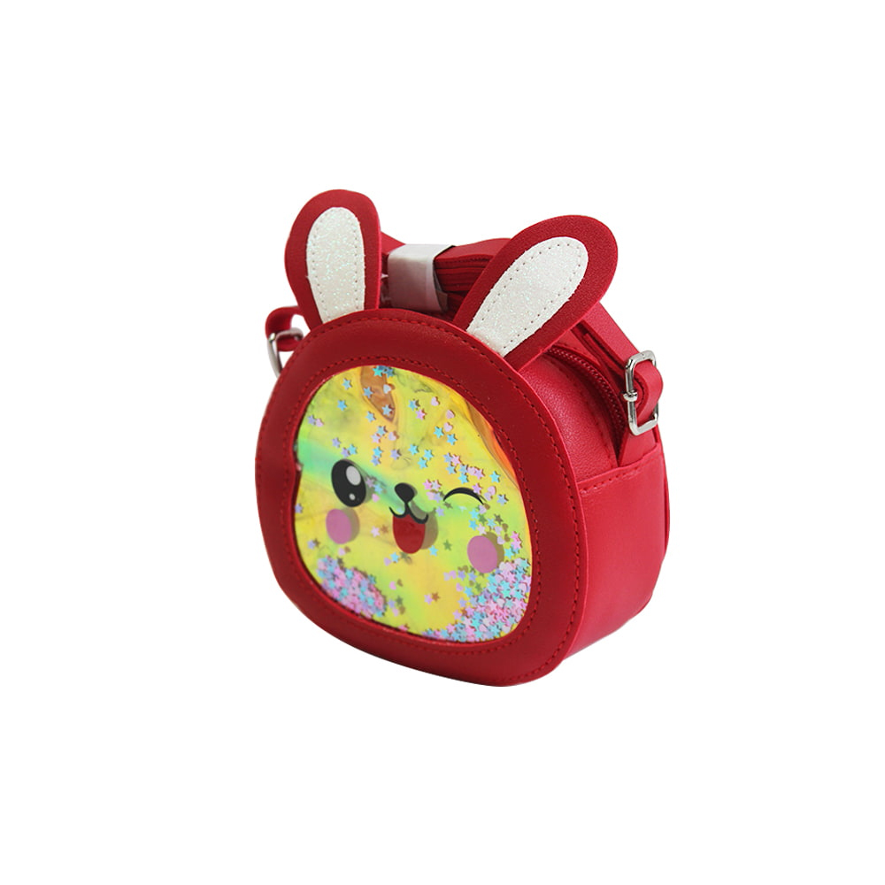 4014 Bolso bandolera de PU con conejo multicolor para niñas