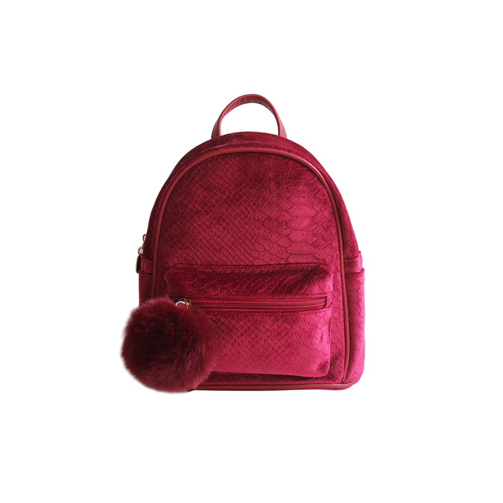 8828 Mini mochila de mujer pequeña en relieve de cuero rojo