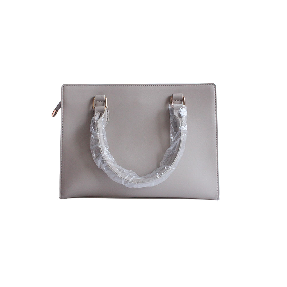 Bolso tipo cartera de mujer de cuero PU gris perla 5000