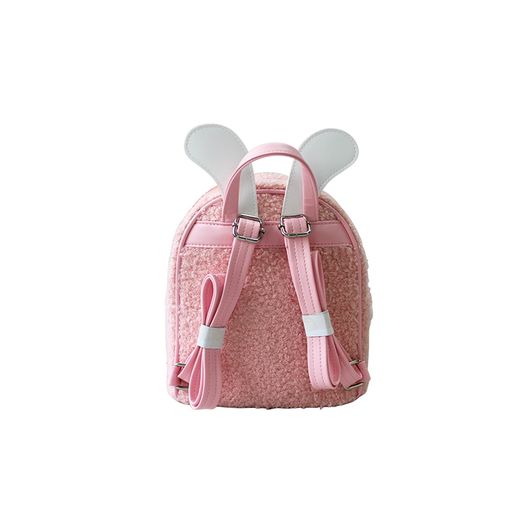 3928 Bolso Mochila Conejo de Peluche Esponjoso con Orejas de Conejito