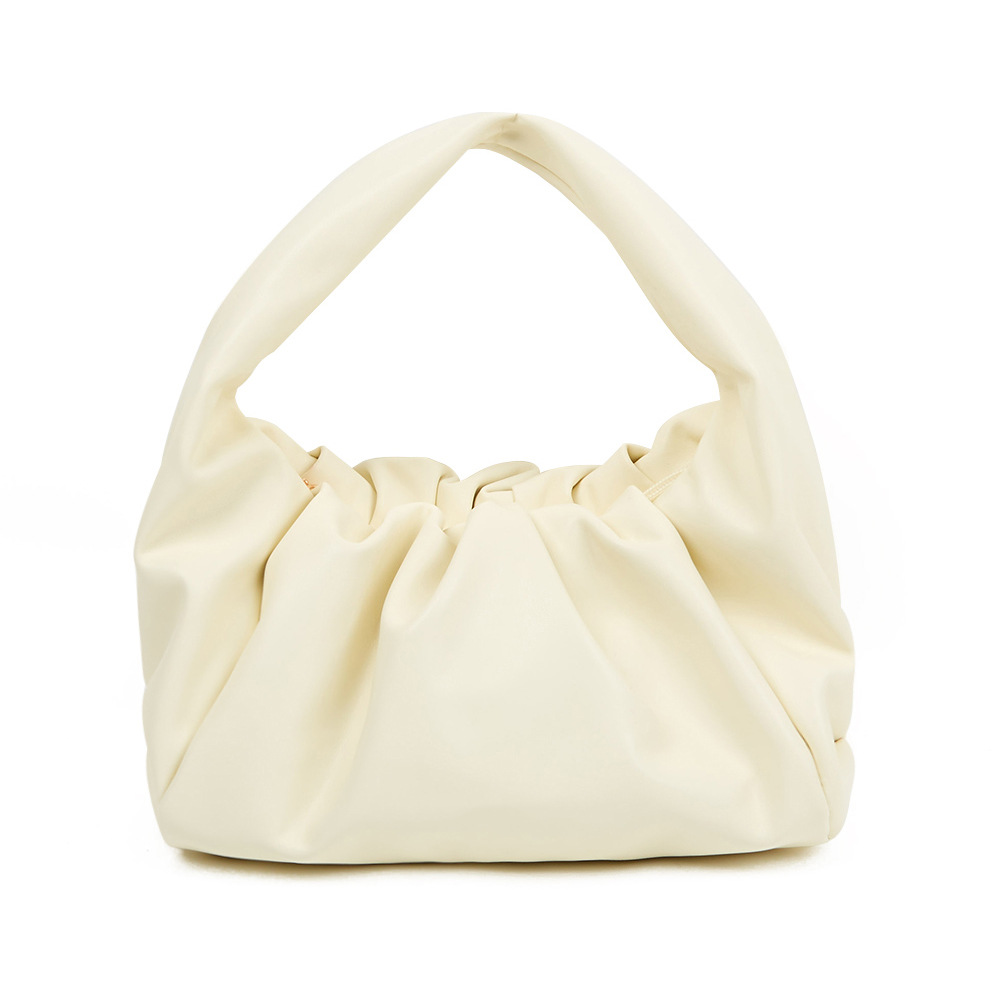 BD-GM148 Bolso de mano beige plisado de ocio PU para las axilas