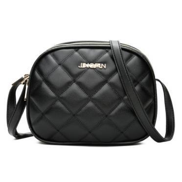 BD-GM151 Bolso de hombro de mujer a cuadros de cuero PU negro simple