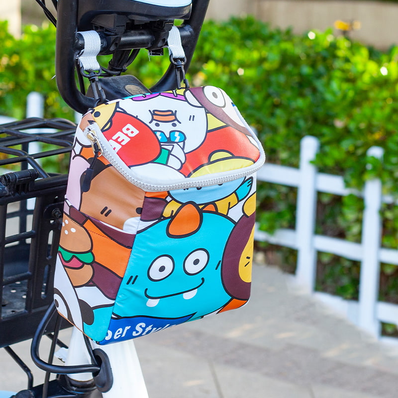 Bolsa de almacenamiento para manillar de bicicleta con estampado de dibujos animados multicolor BD-GM79