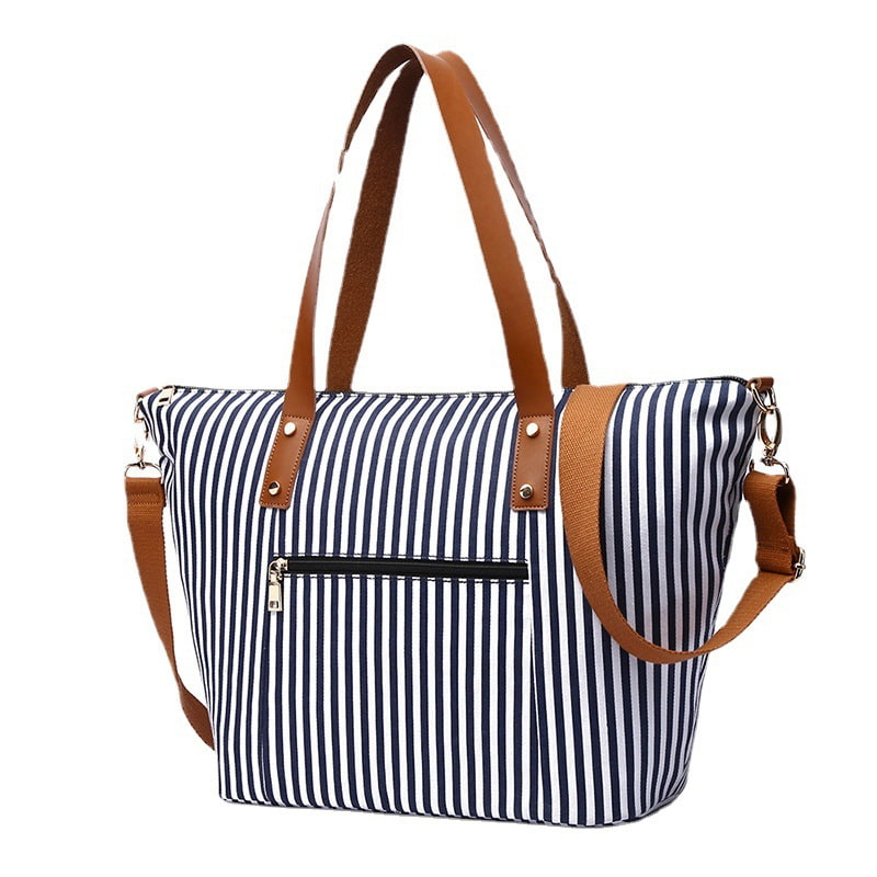 BD-GM36 Bolso de hombro de playa para mujer a rayas de gran capacidad