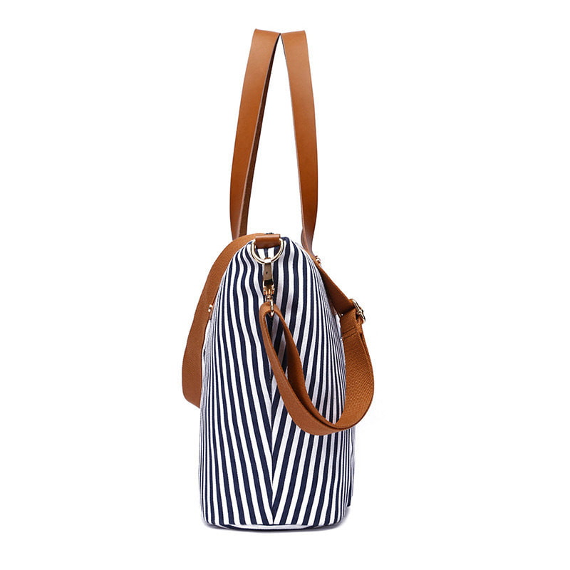 BD-GM36 Bolso de hombro de playa para mujer a rayas de gran capacidad